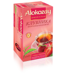 Чай Алокозай черный цейлонский клубника 25 пакетиков